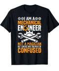 Ultra Lightweight Mechanical Engineer Tee For Men And Women Classic Fit Black Shirt With Durable Double Needle Hem Perfect Techie Gearhead Gift For Engineers featuring 'I am a Mechanical Engineer' print.