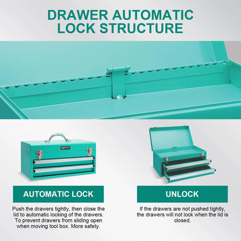 Damn Solid Steel Tool Chest With Secure Locking Drawers For Serious Workshop Storage Featuring Knockout Turquoise Powder Coat Finish That Is Actually Built Different For Weekend Warriors