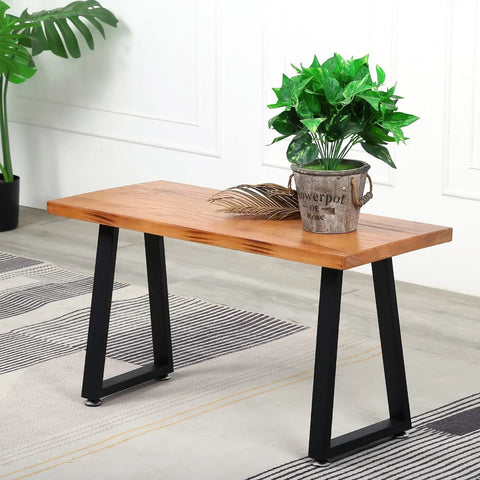 Adjustable Trapezoid Metal Table Legs Set Of 2 For DIY Coffee Table End Table And Nightstand Black Mid Century Modern Style