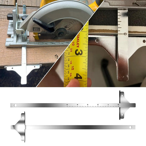 Precision Replacement Circular Saw Fence And Trim Saw Guide For Smooth Straight Cuts Compatible With Dc390k Dw936 Dc300 Dc310 Models measuring 11.8 x 3 x 0.43 inches on wood.