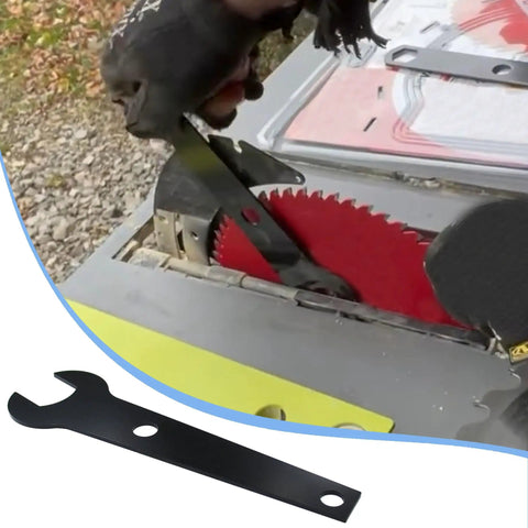 User replacing blade with Badass Table Saw Wrench Set Compatible With Ryobi 10 Inch Table Arbor Blade Replacement Fits Bts10 Bts12s Rts21 Power Tool Maintenance Kit.