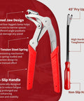 Garage Ready Car Clip Pliers That Knock Out Stubborn Auto Fasteners In Seconds with red grip and high-tension steel spring.