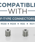 Hassle Free Dead Simple Coaxial Cable Connector Kit With Nuts And Washers Rock Solid F81 Barrel Couplers for RG58 RG59 RG6 RG11