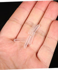 Clear Plastic End Caps 100 Pack for Screws and Round Tubing shown in hand close-up