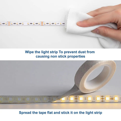 Soft LED Diffuser Tape For Light Strips Half Inch Wide By 33 Feet Two Pack soft cloth tape on LED strip