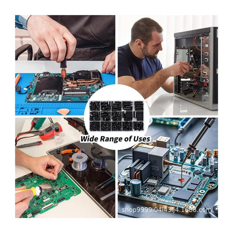 580 Piece M3 Black Nylon PCB Standoff Mounting Kit With Screws Nuts And Washers For PCB Installations Chassis And DIY Electronics Builds With Insulated Corrosion Resistant Spacers And Vibration Dampening Build Ready For Your Next Rig. Wide range of PCB and computer repair uses