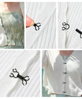 Top Shelf 100 Pair Metal Hook And Eye Fasteners With Hidden Sewing Closures In Black And Silver Rustproof garment closures in use on tops.
