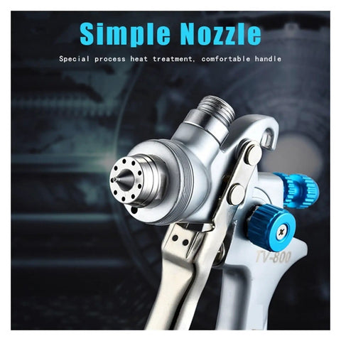 Close-up of Heavy Duty Pneumatic Paint Sprayer Kit with 1.3mm nozzle and advanced atomizing tip for automotive refinishing.