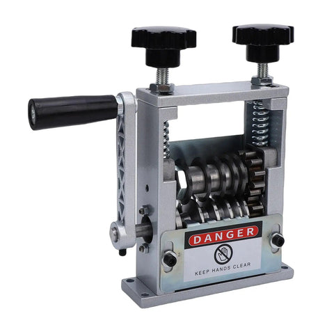 Rcniso 6 Hole Wire Stripping Machine Attachment For Electric Drill with danger sign and adjustable knobs for wire stripping.