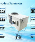 Heavy Lifter 220V Three Phase Industrial Air Conditioner And Portable Spot Cooler Pumping 6KW Power And 51100 BTU Hour Freeze specifications image.