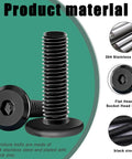 M6 Flat Head Socket Cap Screws Bolts Set 30 Pcs Stainless Steel 304 Black Zinc Plated Fully Threaded Countersunk Hardware
