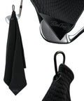 Premium Magnetic Golf Towel With Brush Groove Cleaner And Clip Microfiber Waffle Towel For Your Golf Bag On The Course 4 In 1 Golf Accessory