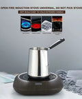 Milk Frothing Pitcher 20oz Stainless Steel No Drip Spout Long Handle Turkish Coffee Pot Frother For Espresso Machine
