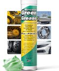 Front view of 14 oz Ultra Heavy Duty Green Grease tube with NLGI 2 lithium formula for marine, automotive and farm use.