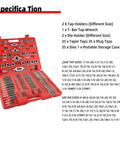 All In One 110 Piece Tap And Die Set For SAE And Metric Threads With Heavy Duty Storage Case, open case view.