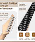 Close-up of the 39 Inch Electric Guitar Bundle with zinc alloy tuners and Techwood fingerboard highlighting performance features.