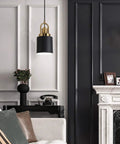 Modern Cylindrical Pendant Chandelier Black Finish With Vintage Farmhouse Vibe Dope Yet Sleek Hanging Light in bedroom