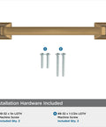 Ville Champagne Bronze Cabinet Pull In Five And One Sixteenth Inch Center To Center shown with installation screws.