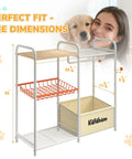 All In One Dog Toy Storage Organizer For Living Room With Toy Shelf Collar Rod Can Dispenser And Leash Holder Multi Functional Dog Basket Perfect Puppy Essentials Box For Toys Treats And Accessories