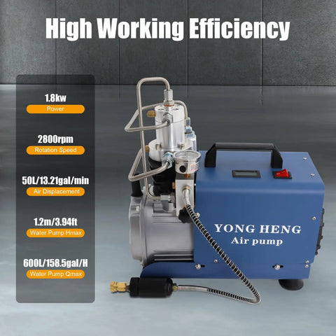 High Performance 4500PSI Air Compressor Pump With 30MPA Capacity IPX8 Waterproof Rating Perfect For Portable Industrial Applications Featuring Two Stage Compression And Easy Setup Complete With Accessories