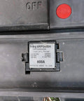 Close-up of Pro Grade Heavy Duty Three Pole Six Hundred Amp Circuit Breaker showing the specifications label and OFF switch.