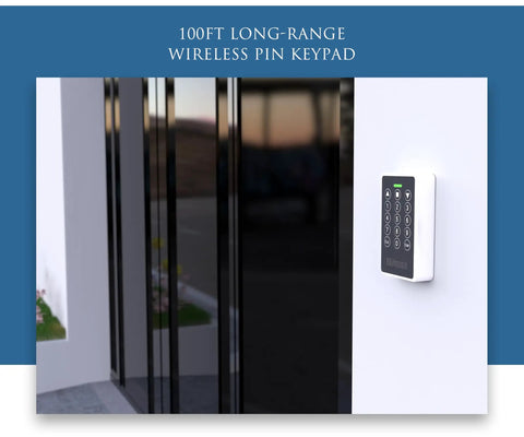 Built Tough Wireless Keypad With No Nonsense IP54 Weatherproof Cover For 433Mhz Gate Openers mounted on wall.