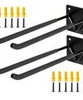 Heavy Duty Garage Tool Hanger Set Two Pack Wall Mount Hooks With Accessories For Shovels Rakes Ladders Bikes And More