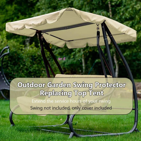 Waterproof Swing Canopy Cover For Outdoor Porch Swing Top Replacement, UV Resistant Canopy Only For Patio Garden scene