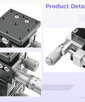 Close-up of Three Axis Linear Stage For Crisp, Dope Precision Positioning With A 2.4 By 2.4 Inch Table and 0.01 mm Scale Precision.