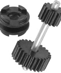 Built Tough Steel Gearbox Kit For Dual Speed Transmission Swap Compatible With WPL B1 B14 B24 B16 B36 C14 C24 1/16 Scale Rc Car smooth black dual drive gears.