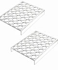 Two Pack 35 Slot Flat Coffee Pod Organizer Tray In Clear Acrylic For Countertop Or Drawer Keeps K Cup Pods Neatly Sorted And Grab And Go Ready In Office Or Kitchen With A Modern Clear Design shown with empty slots