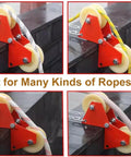 Heavy Duty Double Pulley System With Steel Rings And Nylon Groove Wheel used on roof corners for multiple rope types
