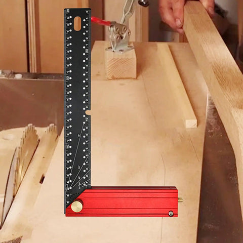 Folding Aluminum Alloy Measuring Gauge and Engineering Square with Multi Angle Ruler for Ultra Precise Right Angles Layout Tool