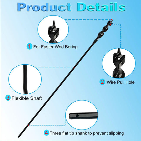 Pro Grade Flexible Installer Drill Bit For Pulling Wires Through Walls Ceilings And Sidewalks, 54 Inch Length, Three Quarter Inch Auger details
