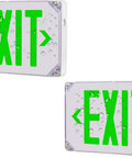 Two Pack Green LED Emergency Exit Signs For Fire Escapes, Doors, And Hallways, Indoor And Outdoor Safety, Waterproof Wet Location Rated