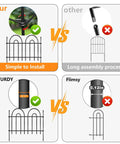 Comparison of Super Sturdy No Dig Animal Barrier Fence Panels vs other flimsy options, highlighting easy install and durability.