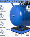 8 Pack Anti Vibration Pads For Washing Machines And More Ribbed Rubber Damping Mats With EVA Center under blue air compressor