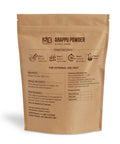 Back view of Arappu Powder For Hair Conditioning 8 Oz All Natural Plant Based Albizia Amara Scalp Nourishing Treatment No Preservatives Fragrance Free External Use Only Patch Test Recommended in a brown paper bag with instructions and ingredient list.