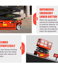 Heavy Duty Electric Hydraulic Lift Platform For Warehouse Vertical Cargo Transfer And Seamless Operation Engineered For Logistics Facilities With Rock Solid High Reach Equipment Handling Built Tough For Daily Grind showing emergency lower button and climbing ability.