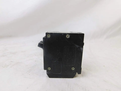 Back view of Duplex Tandem Circuit Breaker 30A and 20A, 1 Pole Replacement for Home Electrical Panels, black compact design