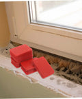 100 Pcs Plastic Door Frame Shims For Windows And Doors, Load Bearing Leveling Wedges, red shims near a window frame