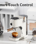 Straight Up Home Barista Dream Machine Featuring A Dual Boiler System Hella Smooth Steam Wand 58 Millimeter Portafilter Built In Burr Grinder And Precise Temperature Control For Quick Coffee Perfection in a modern kitchen.