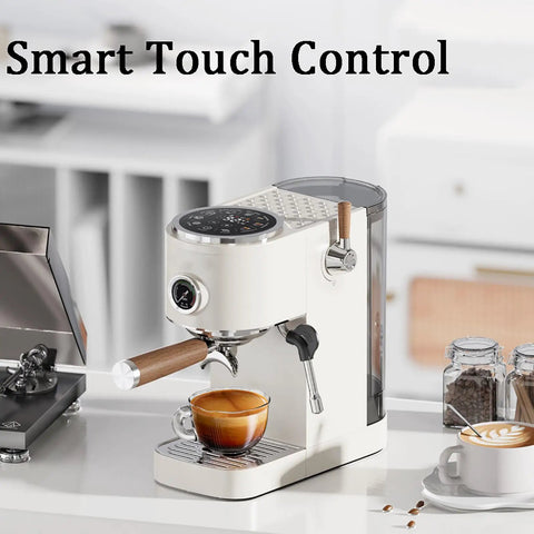 Straight Up Home Barista Dream Machine Featuring A Dual Boiler System Hella Smooth Steam Wand 58 Millimeter Portafilter Built In Burr Grinder And Precise Temperature Control For Quick Coffee Perfection in a modern kitchen.