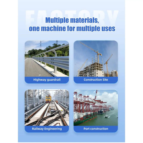 Beast Of A High Efficiency Pile Driver For Guardrail Posts And Road Construction Jobs showcasing multiple construction uses