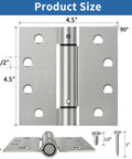 Diagram of Spring Loaded Self Closing Door Hinges 4.5 Inch Brushed Nickel For Exterior And Garage Doors Built To Last