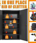 72 Inch Wide Heavy Duty Metal Storage Cabinet On Wheels Lockable Black Garage Cabinet 4 Adjustable Shelves Beefy Steel Storage