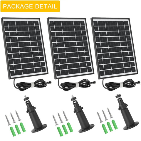 3 Pack Solar Panel Kit For Blink Outdoor 4th Gen And 3rd Gen XT3 XT2 Cameras, 11.8Ft Outdoor Power Cable, Adjustable Mount