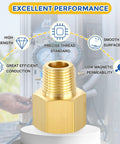 Brass Pipe Fittings Reducing Adapter M10 Female To M8 Male Connector For Air Oil And LP Systems, 1 Pack showing performance features