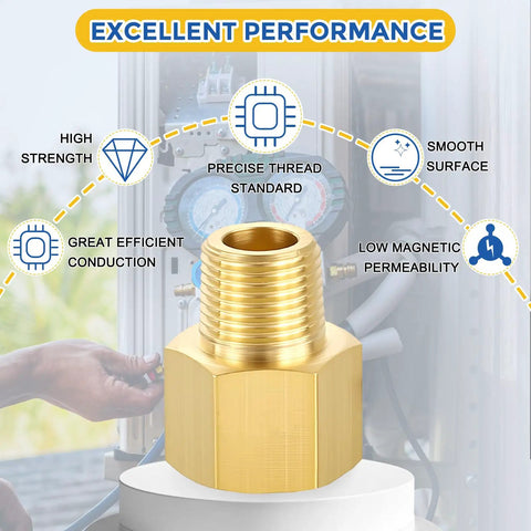 Brass Pipe Fittings Reducing Adapter M10 Female To M8 Male Connector For Air Oil And LP Systems, 1 Pack showing performance features