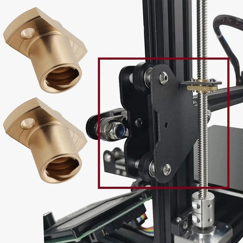 Six Pack T8 Lead Screw Trapezoidal Nuts 2mm Pitch 8mm Lead for Ender 3 CR10 CR10S 3D Printer Brass Copper Nut with High Wear Resistance